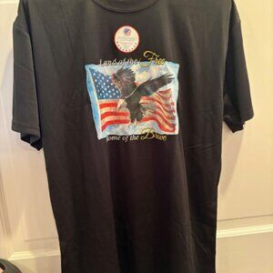 Land of the of Free Home of the Brave Patriotic Tee Shirt New